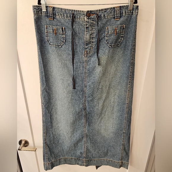 NWT - Venezia Vintage Denim Drawstring Midi Skirt - Size 14 - Picture 1 of 6
